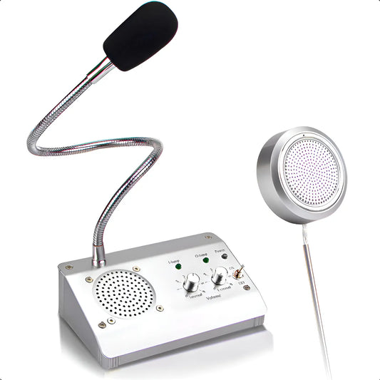 Intercomunicador Bancos Citofono Cajas Microfono 2 Vias Dual Color Plateado