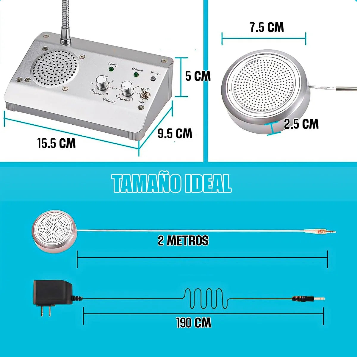 Intercomunicador Bancos Citofono Cajas Microfono 2 Vias Dual Color Plateado
