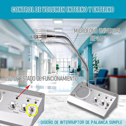 Intercomunicador Bancos Citofono Cajas Microfono 2 Vias Dual Color Plateado