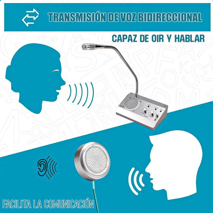 Intercomunicador Bancos Citofono Cajas Microfono 2 Vias Dual Color Plateado