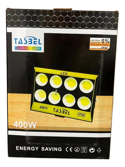 Foco Led Reflector Estadio Cob Led 400w Negro Blanco Frío