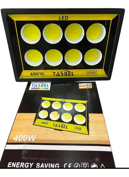 Foco Led Reflector Estadio Cob Led 400w Negro Blanco Frío