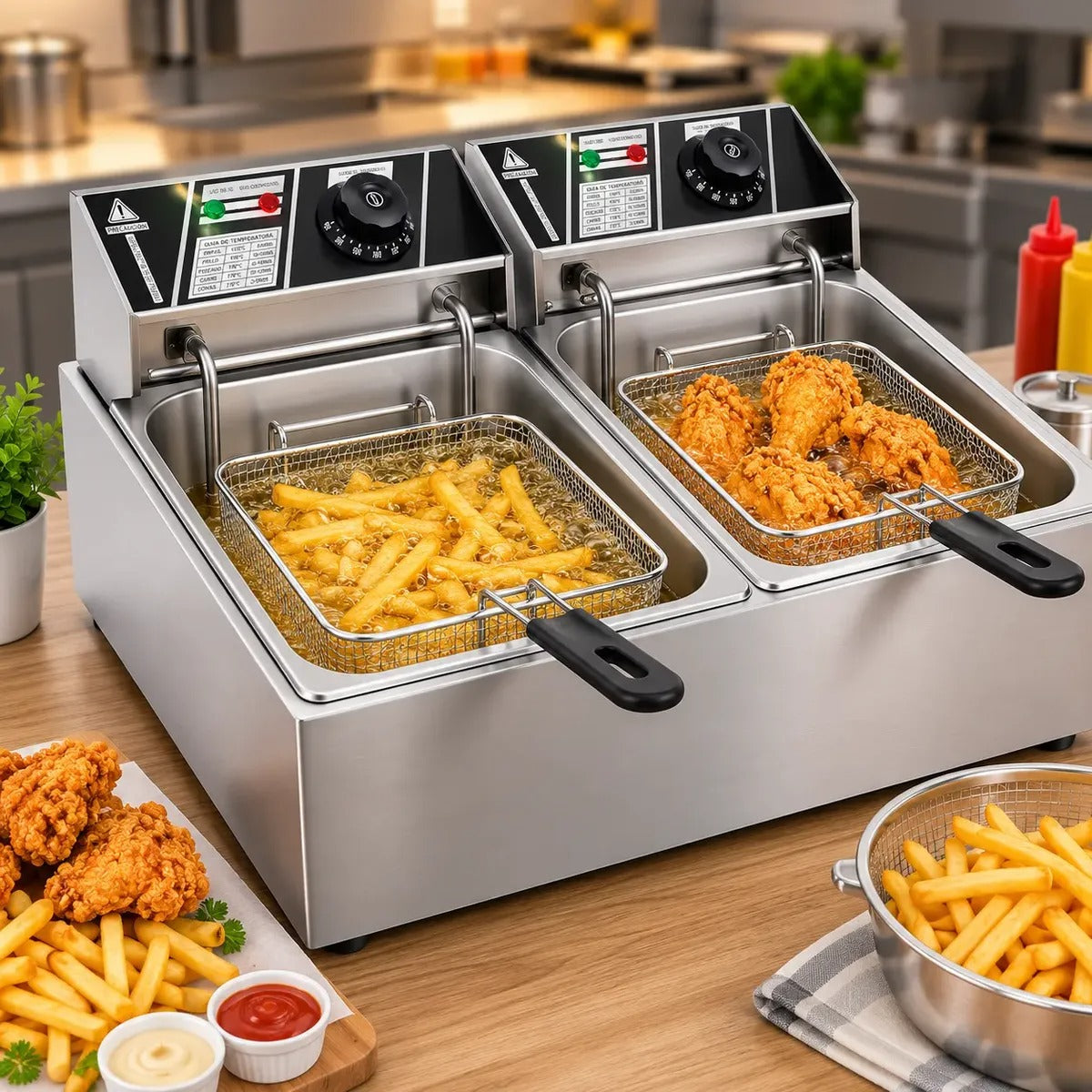 Freidora Electrica Eoland Capacidad 6 Litro Aceite Industrial Papas Fritas