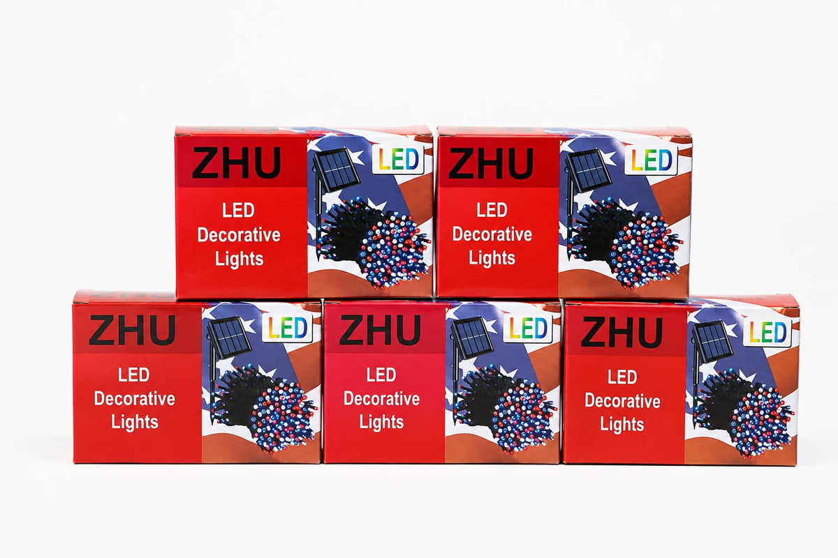 pack x5 Luces Guirnalda Solar 10 Metros Fiestas Patrias Chile