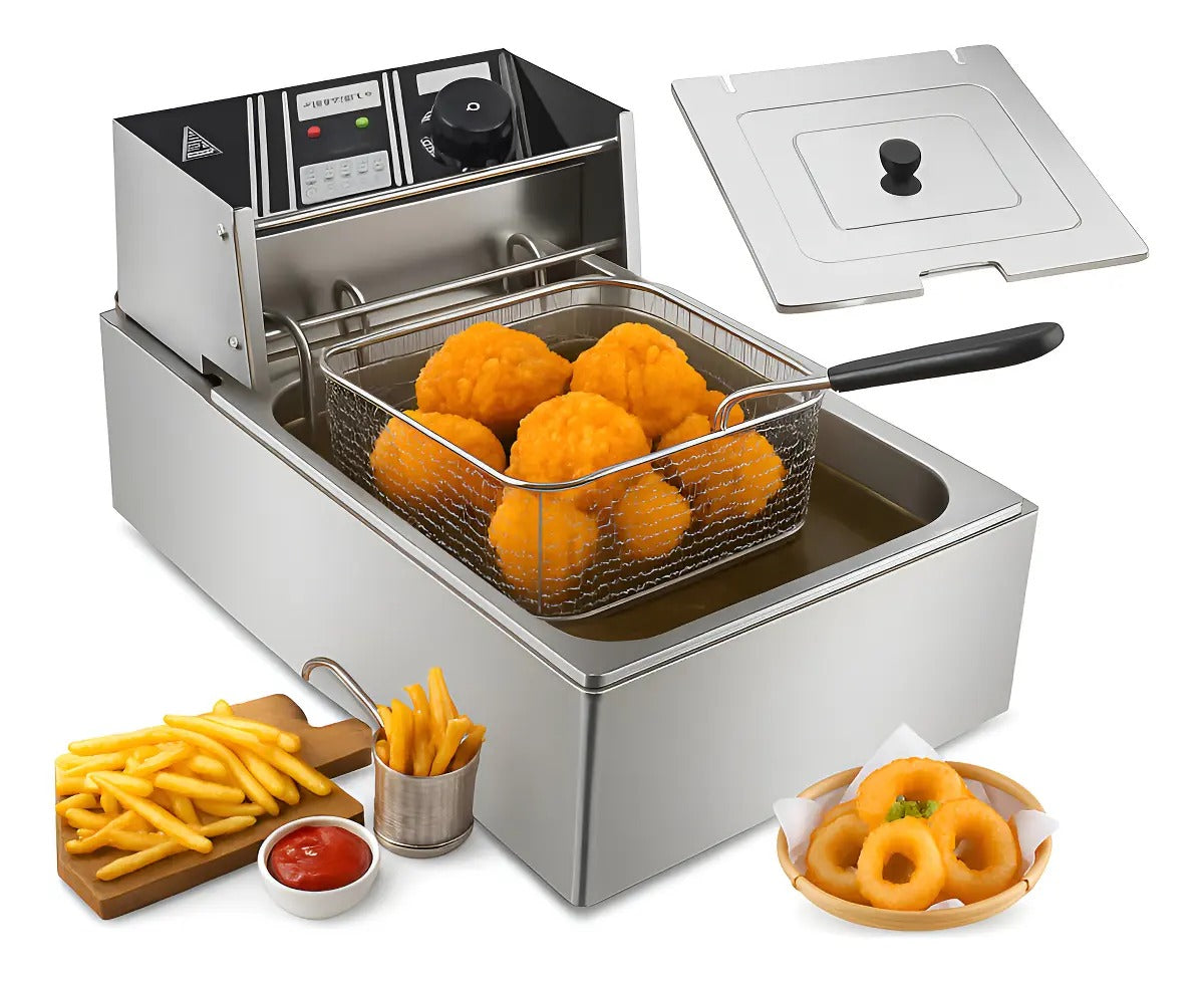 Freidora Electrica Eoland Capacidad 6 Litro Aceite Industrial Papas Fritas