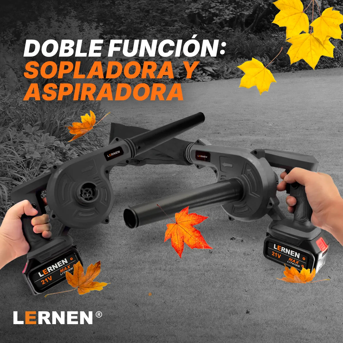Sopladora Inalambrica Portátil Eléctrica Portát + 2 Baterias Negro