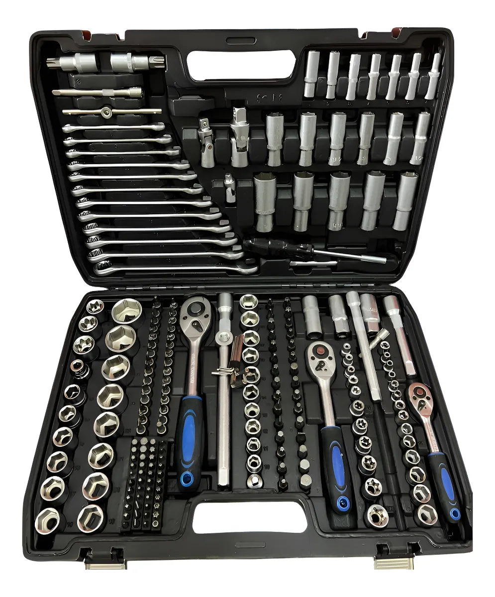 Caja Herramientas 216 PZAS, Kit Juego llaves y dados  216 Piezas