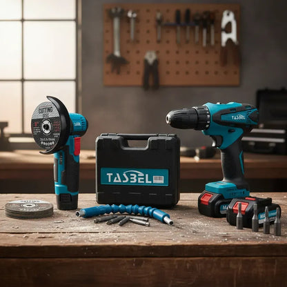 Mini Kit De Esmeril Y Taladro Inalambrico + 2 Baterias de 48v