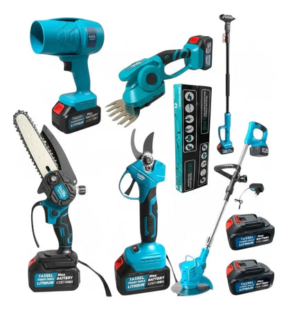 Kit Herramientas Jardín 5 En 1 Tasbel Inalámbrico + 2 Baterias