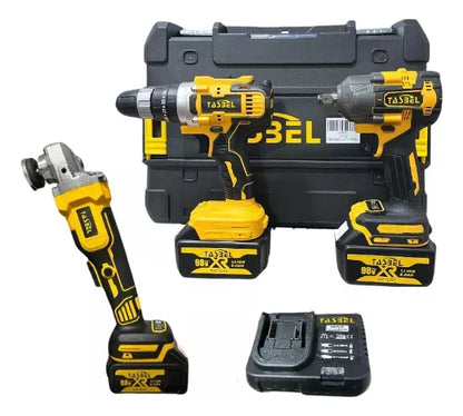 Herramientas Taladro , Esmeril Y Llave De Impacto 98v Amarillo