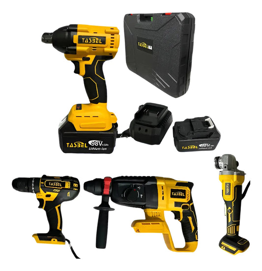 Kit De Herramientas Taladro,esmeril,rotomartillo,taladro+ 2 Baterias y Cargador