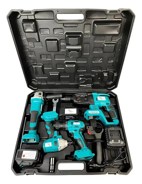Kit De Herramientas Taladro,esmeril,rotomartillo,taladro+ 2 Baterias y Cargador