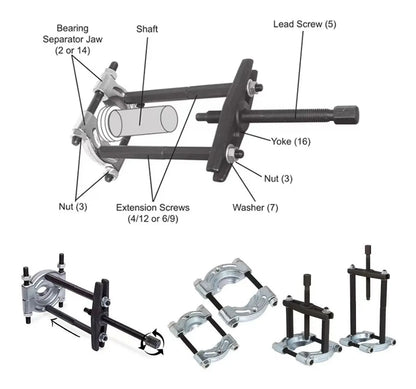 Kit-set Extractor De Bujes Y Rodamientos 14pcs