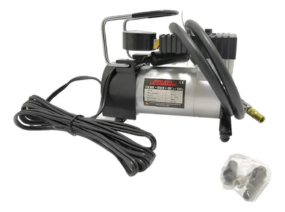 Compresor Aire Metalico Vehiculo Auto Moto Color Plateado
