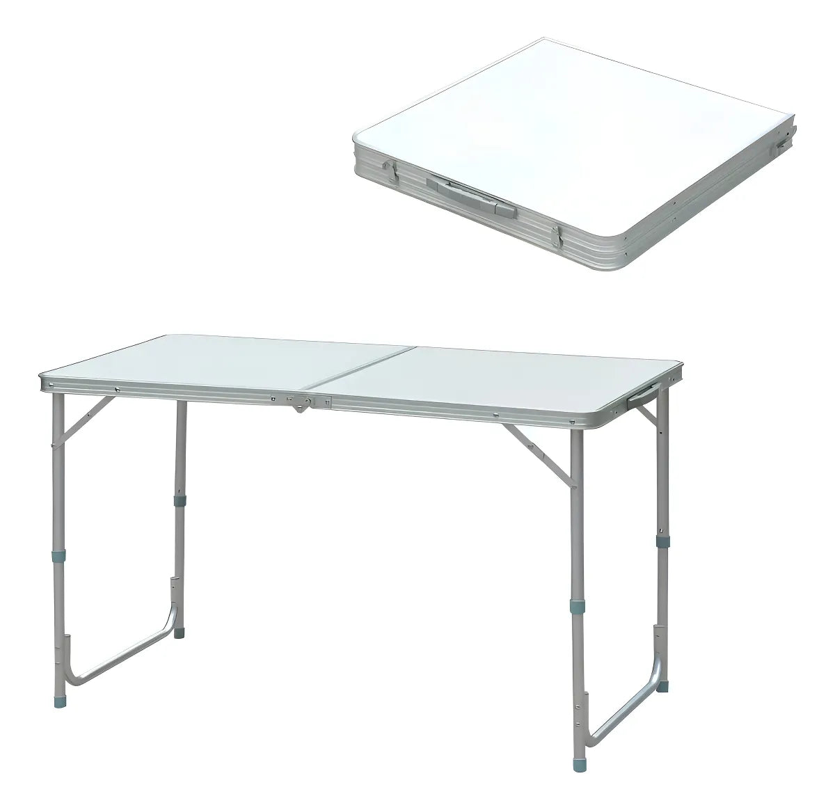 Mesa Plegable Blanca Transportable Lavable Camping 120x60cm Color Blanco