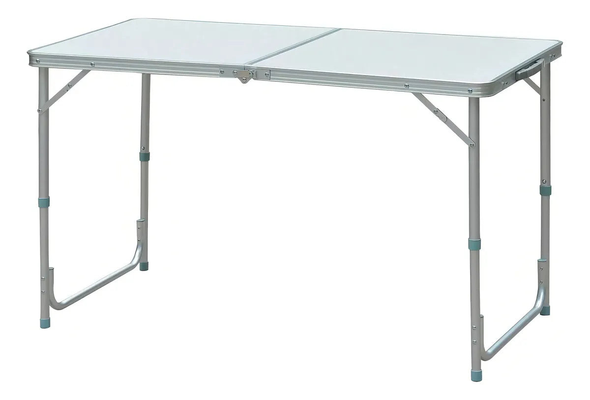 Mesa Plegable Blanca Transportable Lavable Camping 120x60cm Color Blanco