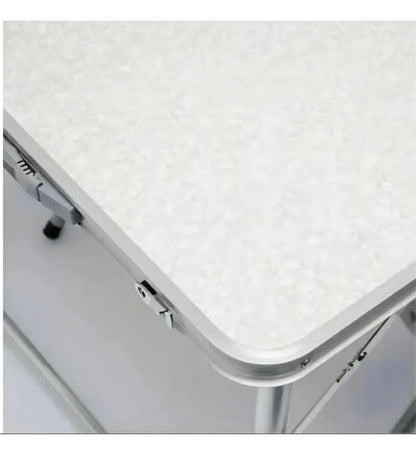 Mesa Plegable Blanca Transportable Lavable Camping 120x60cm Color Blanco