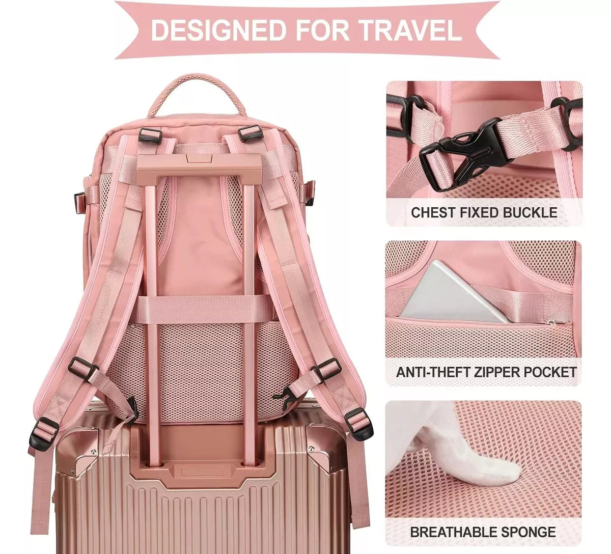 Mochila de Viaje Expansible Cabina Avión Aprobada 40litros