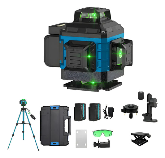 Nivel Laser 16 Lineas Verde 360 Y Tripode 1 Metro Ajustable