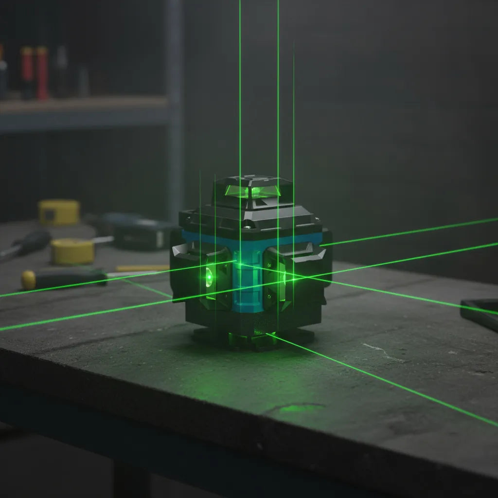 Nivel Laser 16 Lineas Verde 360 Y Tripode 1 Metro Ajustable
