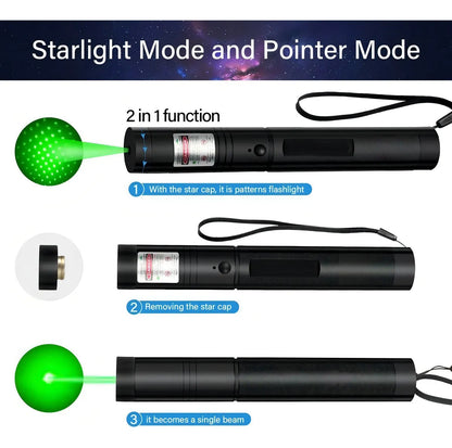 Puntero Laser Verde Astronómico Largo Alcance Recargable