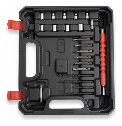 Taladro Atornillador Inalambrico Accesorios + 2 Baterias Azul